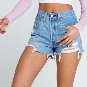 Levi’s 501 Distressed High Rise Shorts